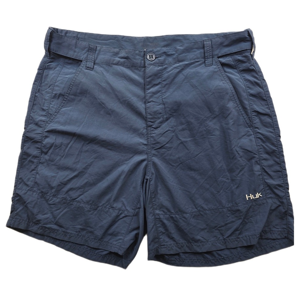 Huk Fishing Shorts Mens XXL Navy Blue Performance Quick Dry Utility Cargo
